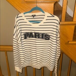 EXPRESS| Paris Striped Crew Neck Sweater NWOT